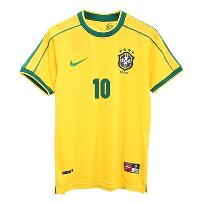 RIVALDO #10 Retro 1998 Brazil Home Football Jersey - World Cup