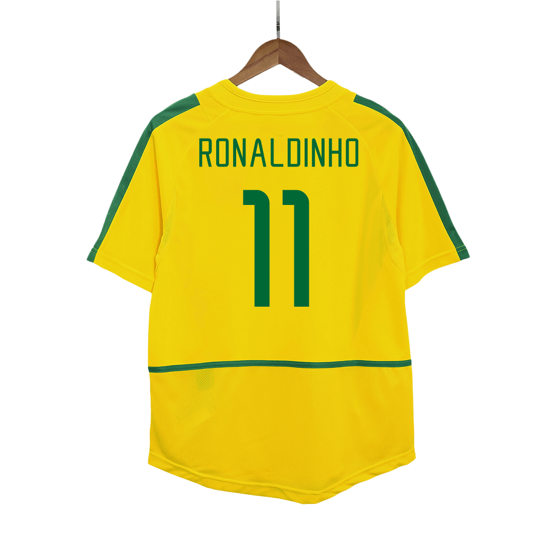 RONALDINHO #11 Brazil 2002/03 Home Retro Soccer Jersey