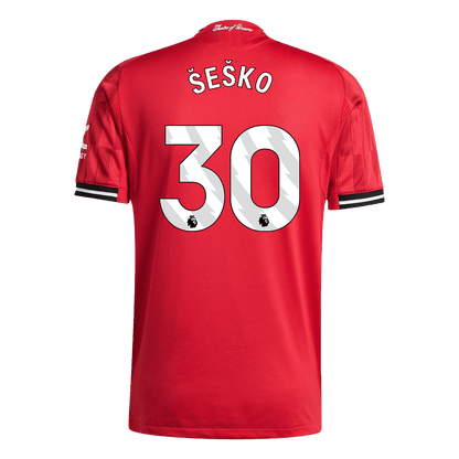 ŠEŠKO #30 Manchester United Home Player Version Soccer Jersey 2025/26