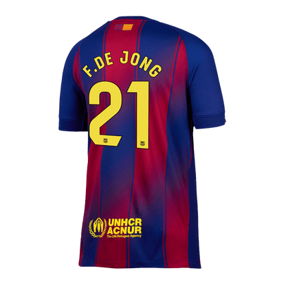 F.DE JONG #21 Barcelona Home Soccer Jersey 2025/26