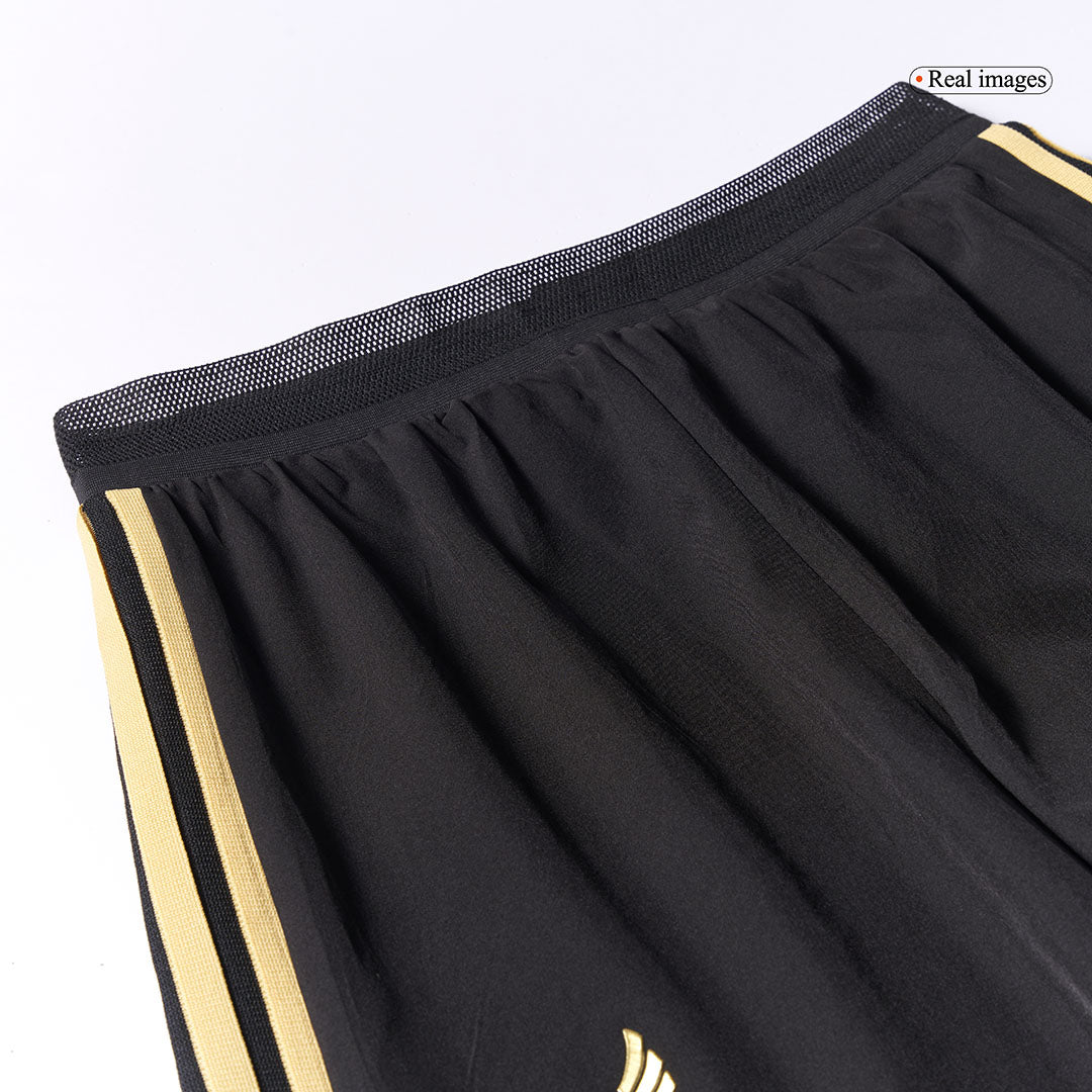 Mexico Third Away Player Version Soccer Jersey Kit (Jersey+Shorts) 2025 Black - Gold Cup