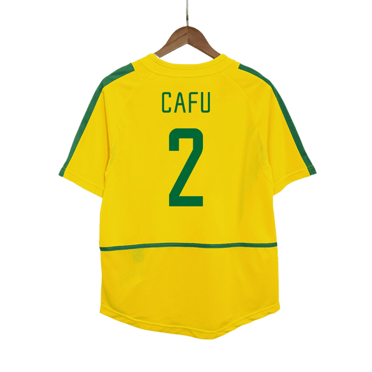 CAFU #2 Brazil 2002/03 Home Retro Soccer Jersey
