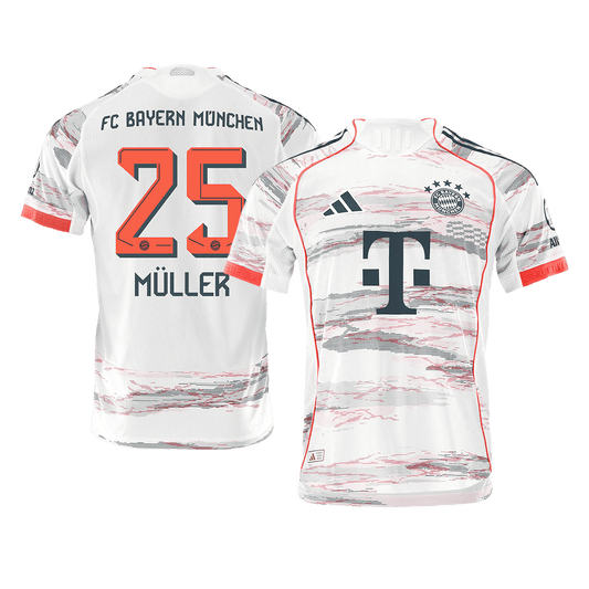 MÜLLER #25 Bayern Munich Away Player Version Soccer Jersey 2025/26 White