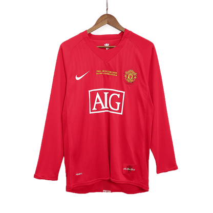 Camiseta retro de manga larga del Manchester United, temporada 2007/08, Liga de Campeones - Final de la UCL