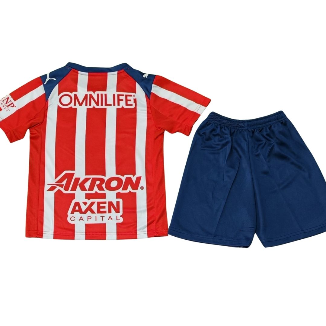 Conjunto de fútbol Chivas para niños, temporada 2025/26 (camiseta + pantalón corto).