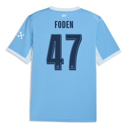 Maillot domicile de Manchester City FODEN n° 47, saison 2025/26, bleu
