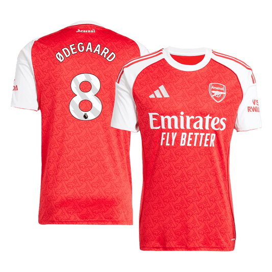 ØDEGAARD #8 Arsenal Home Soccer Jersey 2025/26 Red