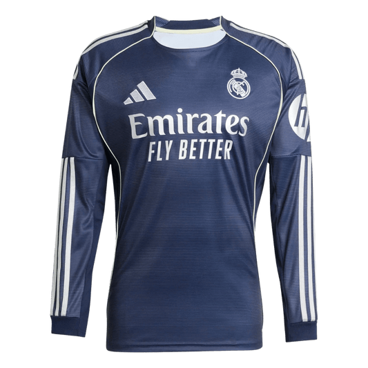 Real Madrid Away Long Sleeve Soccer Jersey 2025/26