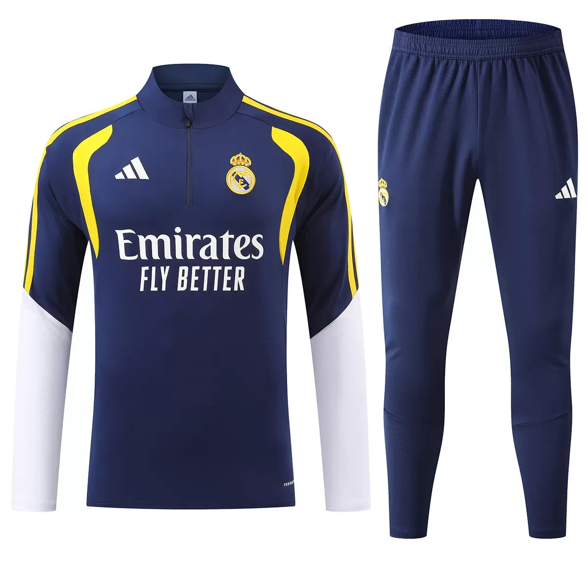 Kid's Real Madrid 1/4 Zip Tracksuit 2026/27 Navy