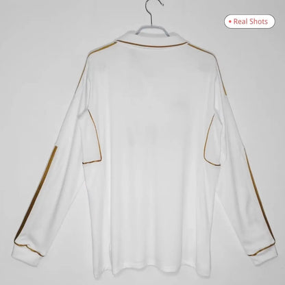 Real Madrid 2011/12 Home Long Sleeve Retro Soccer Jersey