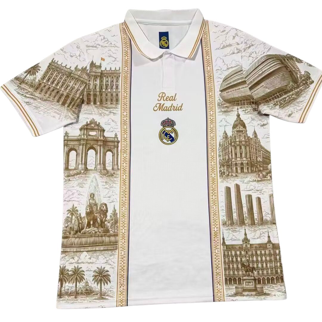 Real Madrid Vintage Style Polo Soccer Jersey 2026/27