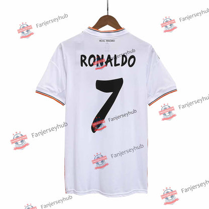 RONALDO #7 Los Blancos 2013/14 Home Retro Soccer Jersey