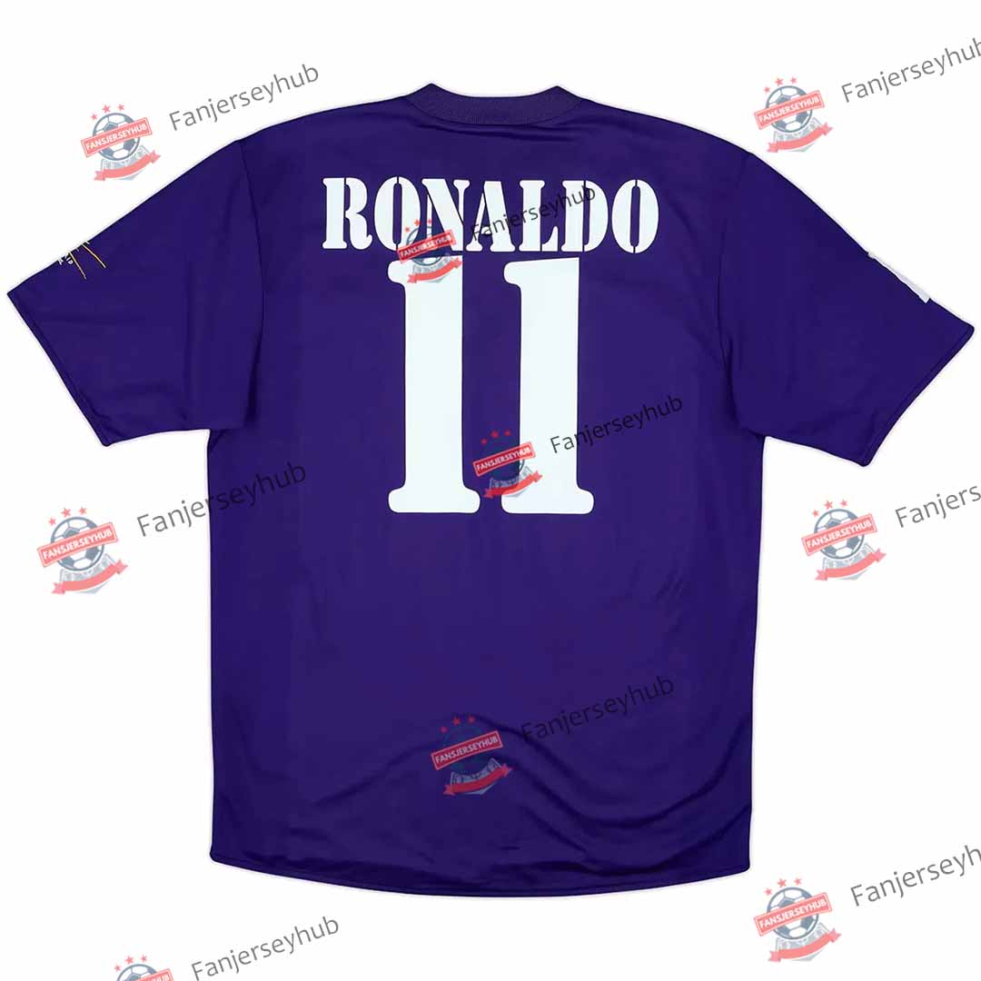 RONALDO #11 Retro 2002/03 Los Blancos Centenary Third Away Soccer Jersey