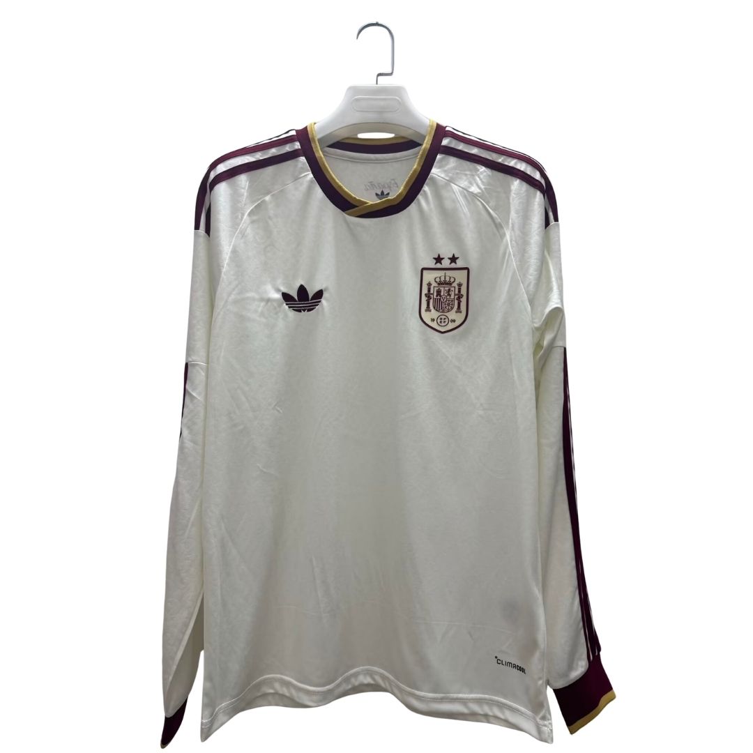 Camiseta de fútbol de visitante de España para el Mundial de 2026 de manga larga