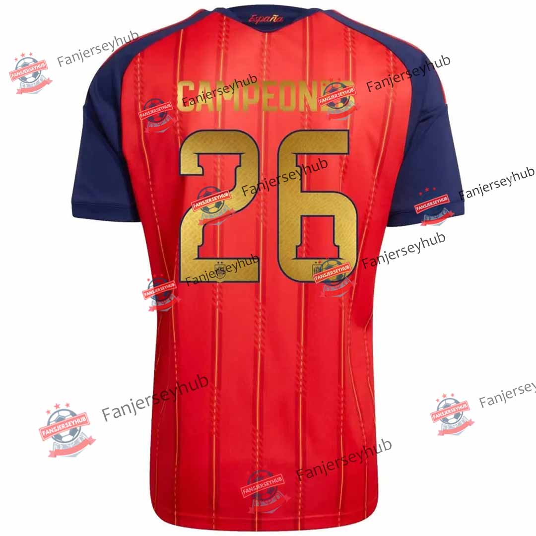 CAMPEONES #26 La Roja Home Winner Jersey 2026 World Cup