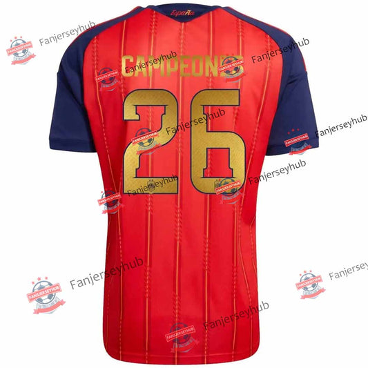 CAMPEONES #26 La Roja Home Winner Jersey 2026 World Cup
