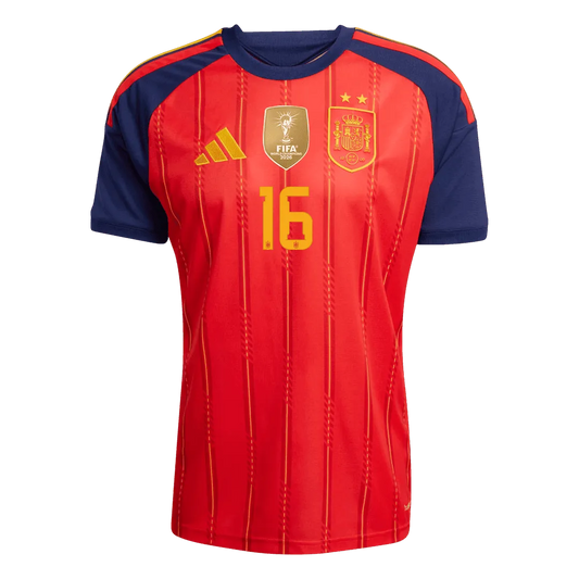 RODRIGO #16 Spain Home Player Version Winner Jersey 2026 World Cup