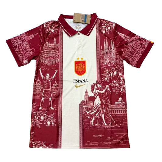 Maillot de football d'avant-match Espagne Coupe du Monde 2026