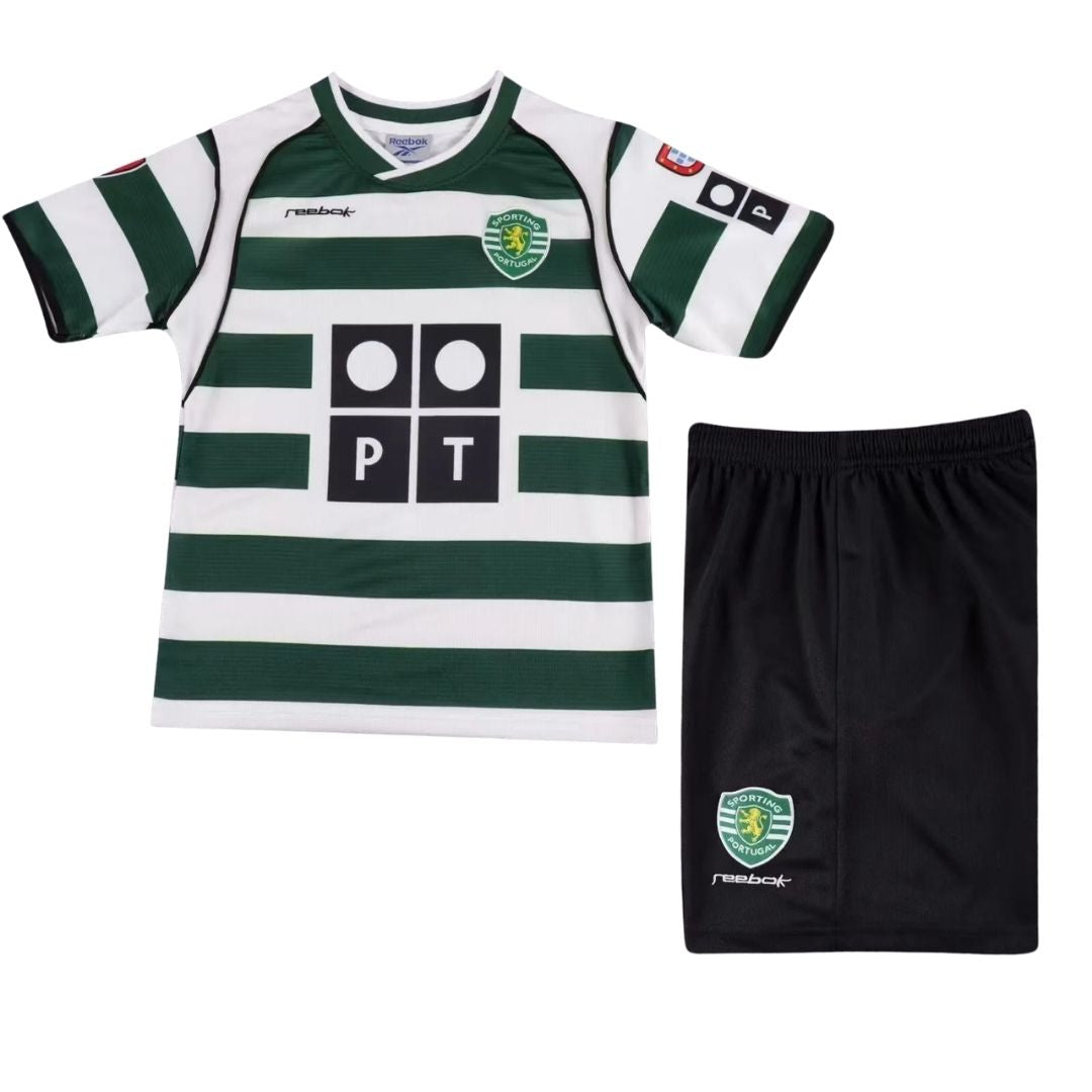 Kid's Sporting CP Home Soccer Kit - Jersey+Shorts 2001/03
